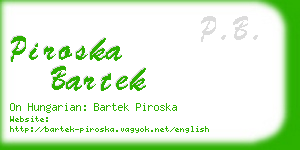piroska bartek business card